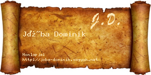 Jóba Dominik névjegykártya